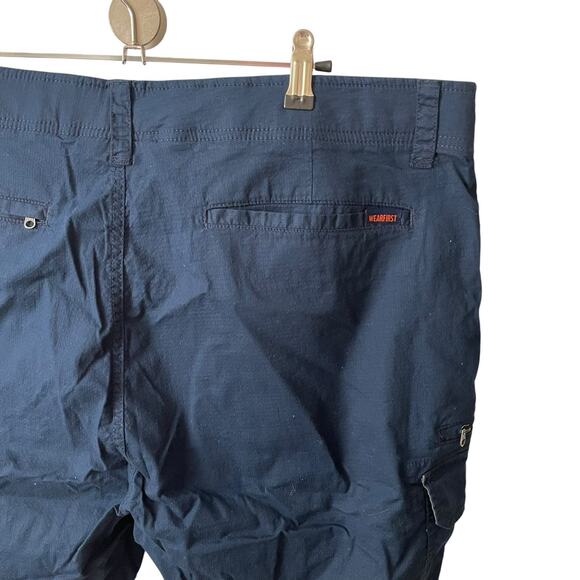 WearFirst Mens 42 Cargo Shorts Dark Blue Pockets Casual Cotton Stretch Basic - Picture 8 of 8